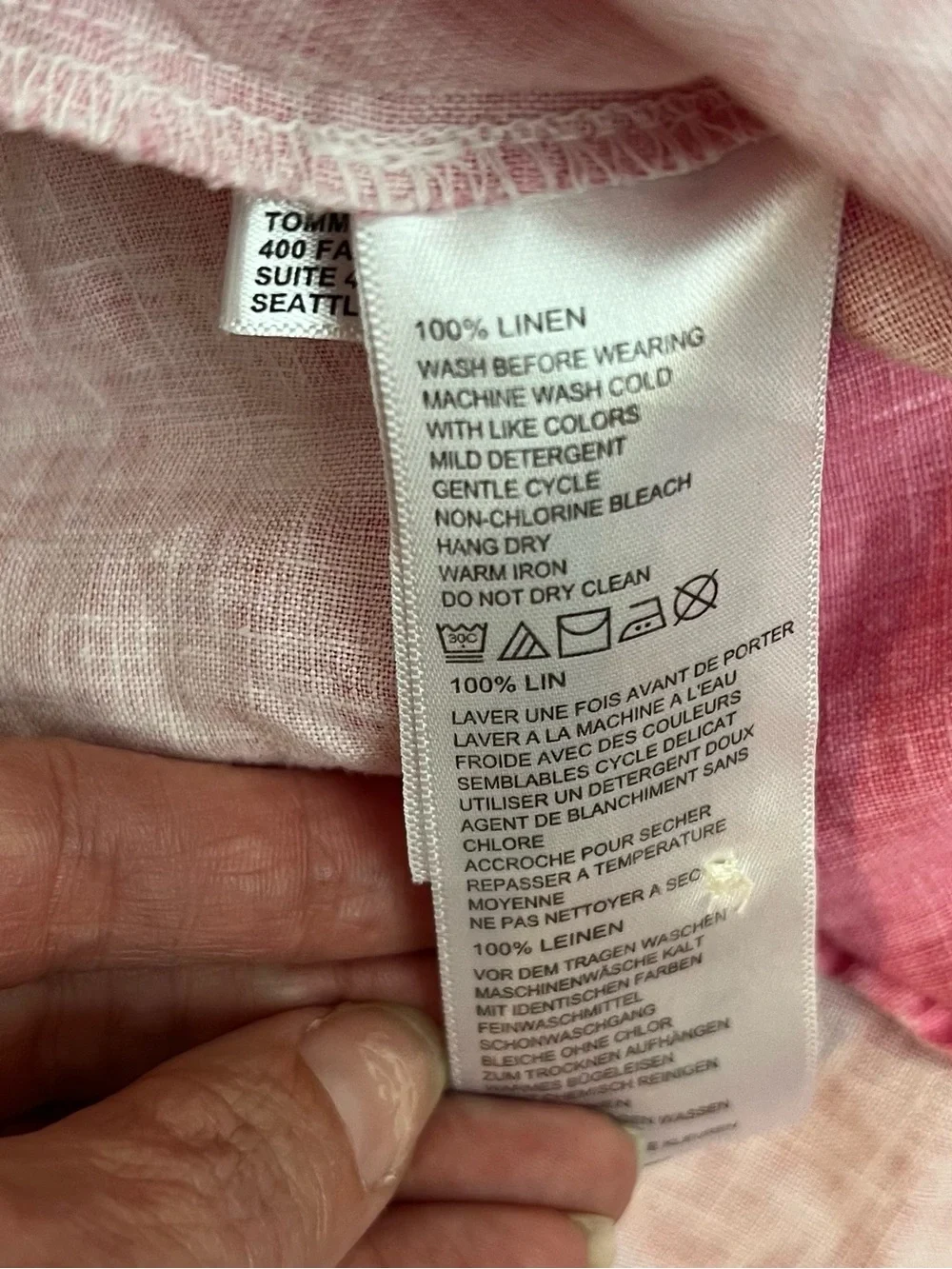 Tommy Bahama Coastalina Sleeveless Button-Down Linen Top in Pink - Picture 6 of 6